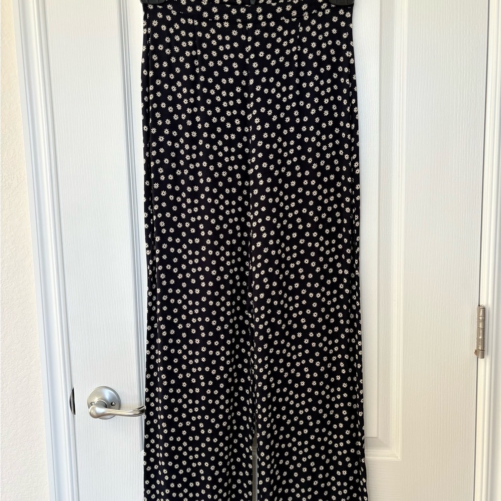 Reformation Navy and White Floral Pants